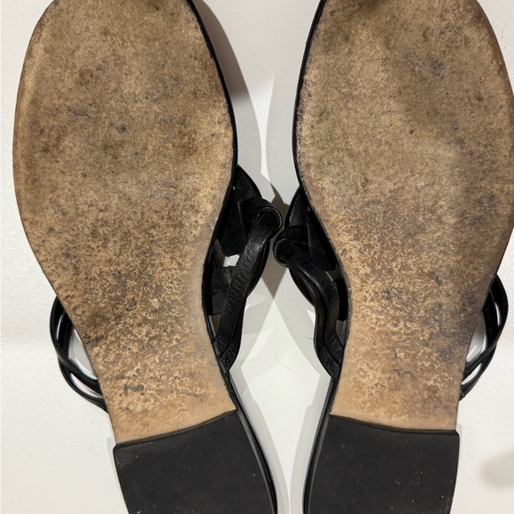 Tory Burch Miller Jeweled Crystal Leather Thong Sandals Black - Picture 9 of 10